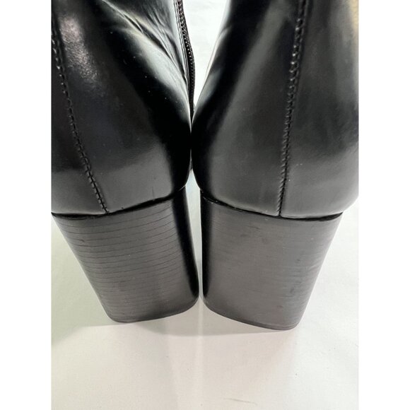 Coup D’etat knee High Heeled Boots in Black - Picture 5 of 8